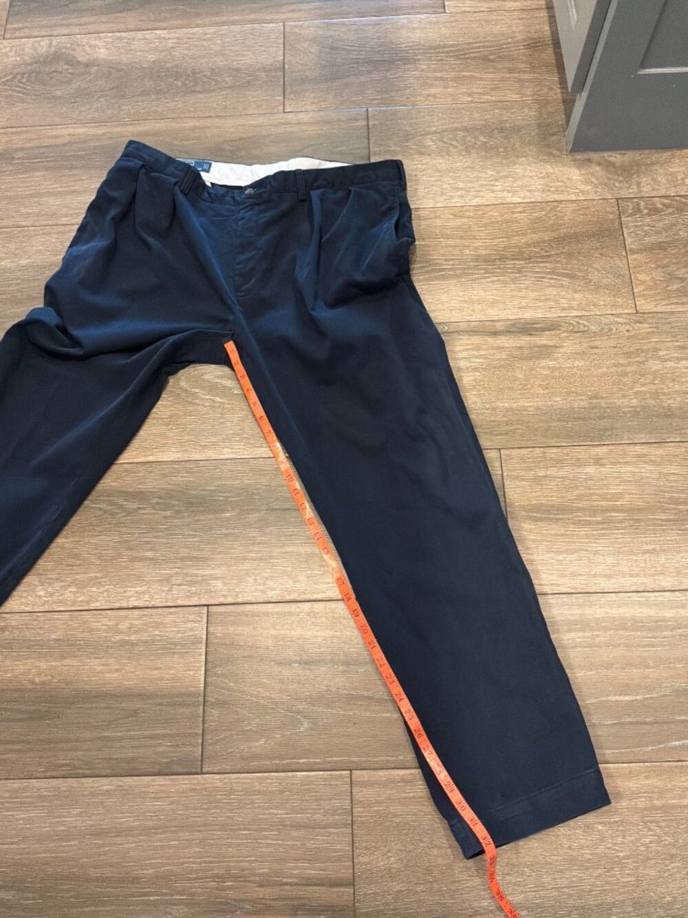 Polo Ralph Lauren Men's Ethan Pants Navy pleated 100% cotton. size 40/32 - Picture 4 of 9